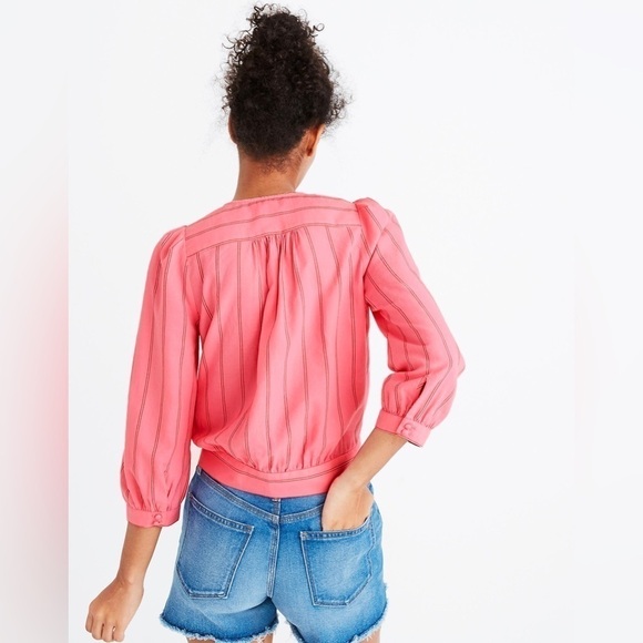 Madewell Wrap Top in Cecilia Stripe, Size XXS - Picture 2 of 10